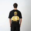 MARSiLYAN- Unisex Bisiklet Yaka Baskılı Oversize T-Shirt - Siyah