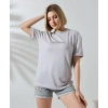 MARSiLYAN- Unisex Bisiklet Yaka Baskılı Slim Fit T-Shirt - Boyalı Gri