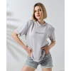 MARSiLYAN- Unisex Bisiklet Yaka Baskılı Slim Fit T-Shirt - Boyalı Gri