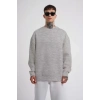MARSiLYAN- Unisex Biskilet Yaka Üç İplik SweatShirt - Gri