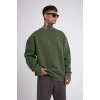 MARSiLYAN- Unisex Biskilet Yaka Üç İplik SweatShirt - Haki
