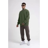 MARSiLYAN- Unisex Biskilet Yaka Üç İplik SweatShirt - Haki