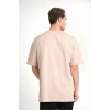 MARSiLYAN- Unisex Düz Biskilet Yaka Oversize T-shirt - Bej