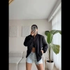 MARSiLYAN- Unisex İçi Astarlı Düz Bomber Ceket - Siyah