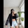 MARSiLYAN- Unisex İçi Astarlı Düz Bomber Ceket - Siyah