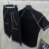 MARSiLYAN- Unisex Karoyaka Dikişli Şortlu Takım - Siyah