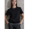 MARSiLYAN- Unisex Kısa Kollu Bisiklet Yaka Basic Viskon Bluz
