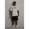 MARSiLYAN- Unisex Oversize Baskılı Bisiklet Yaka T-Shirt - Gri