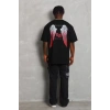 MARSiLYAN- Unisex Oversize Baskılı Bisiklet Yaka T-Shirt - Siyah