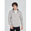 MARSiLYAN- Unisex Tam Fermuarlı Kapşonlu  SweatShirt - Boyalı Gri