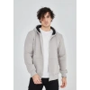 MARSiLYAN- Unisex Tam Fermuarlı Kapşonlu  SweatShirt - Boyalı Gri