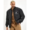 MARSiLYAN- Unisex Uzun Kol Baskılı Bomber Ceket - Siyah