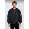 MARSiLYAN- Unisex Uzun Kol Baskılı Bomber Ceket - Siyah