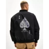 MARSiLYAN- Unisex Uzun Kol Baskılı Bomber Ceket - Siyah