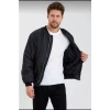MARSiLYAN- Unisex Uzun Kol Baskılı Bomber Ceket - Siyah