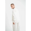 MARSiLYAN- Unisex Uzun Kol Bisiklet Yaka Yıkamalı SweatShirt - Beyaz