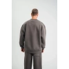 MARSiLYAN- Uzun Kol Bisiklet Yaka Basic SweatShirt - Füme