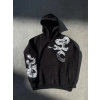 MARSiLYAN- Uzun Kol Kapşonlu Baskılı SweatShirt - Siyah