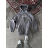 MARSiLYAN- Uzun Kol Kapşonlu Göğüs Baskılı SweatShirt - Gri