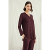 MARSiLYAN- Uzun Kollu Boydan Düğmeli V Yaka Pijama Takımı