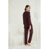 MARSiLYAN-  Uzun Kollu Boydan Düğmeli V Yaka Pijama Takımı