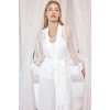 MARSiLYAN-  Uzun Kollu Dantelli ve Kuşaklı Sabahlık