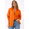 MARSiLYAN- Uzun Kollu Gömlek Düğmeli Klasik Yaka Günlük Ve Ofis Şıklığına Uygun - Turuncu