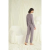 MARSiLYAN-  Yakası Kolu ve Omzu Dantelli Boydan Düğmeli Pijama Takımı