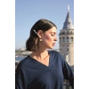 MARSiLYAN-  Yaprak Desenli Uzun Kollu V Yaka Pijama Takımı