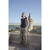 MARSiLYAN-  Yaprak Desenli ve Dantelli 3lü Pijama Takımı