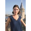 MARSiLYAN-  Yaprak Desenli ve Dantelli 3lü Pijama Takımı