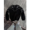 MARSiLYAN- Yıldırım Baskılı Bisiklet Yaka SweatShirt - Siyah