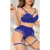 Mavi Bel Tüllü Kadın Seksi Fantezi Jartiyer Takım 2121
