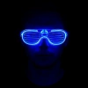 Mavi Led Işıklı Parti Gözlüğü - Neon Glow Şerit Gözlük 3 Modlu