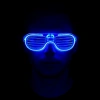 Mavi Led Işıklı Parti Gözlüğü - Neon Glow Şerit Gözlük 3 Modlu (4887)