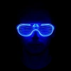 Mavi Led Işıklı Parti Gözlüğü - Neon Glow Şerit Gözlük 3 Modlu