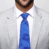 Mavi Renk Pul Payetli Işıltılı Parti Kravatı 33 cm