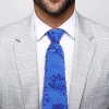 Mavi Renk Pul Payetli Işıltılı Parti Kravatı 33 cm