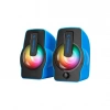 MAVİ - RGB IŞIKLI 1+1 HOPARLÖR SPEAKAER SET USB KABLO 2.0 MULTİMEDYA - 6W (4887)
