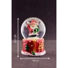 Merry Christmas El Sallayan Noel Baba Temalı  Mini Boy Işıklı Kar Küresi 6,5 cm 1