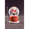 Merry Christmas Hediye Torbalı Noel Baba Temalı  Mini Boy Işıklı Kar Küresi 6,5 cm 1