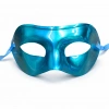 Metalize Parlak Parti Maskesi Turkuaz Mavi Renk 16x7 cm