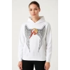 Metallica İki İplik Kapüşonlu Ön ve Arka Baskılı hoodie - Beyaz -