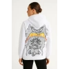 Metallica İki İplik Kapüşonlu Ön ve Arka Baskılı hoodie - Beyaz -