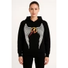 Metallica İki İplik Kapüşonlu Ön ve Arka Baskılı hoodie - Siyah -
