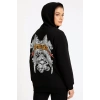 Metallica İki İplik Kapüşonlu Ön ve Arka Baskılı hoodie - Siyah -