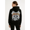 Metallica İki İplik Kapüşonlu Ön ve Arka Baskılı hoodie - Siyah -