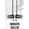 Mikrofonlu Kablosuz Sport Kulak İçi Mıknatıslı Kulaklık