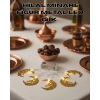 Minareli Hilal Led Işık Gold Metal Gövdeli Pilli Ramazan Dekoru