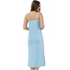 MİRAY- Bayan İp Askılı Uzun Gecelik Mavi